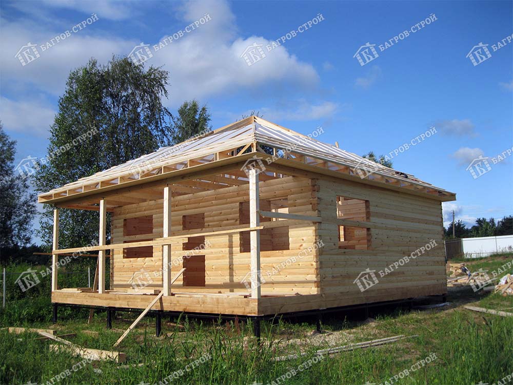 Дом из бруса 8х9 Бахтияр, Новгородская обл., Парфинский р-н, д. Хмелево