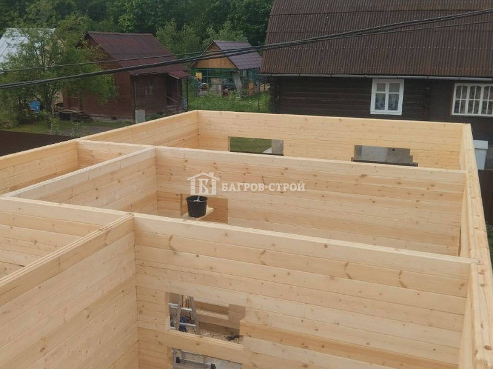 Брусовой дом 6х12 с террасой 3х6м, Московская обл., Дмитровский р-н.