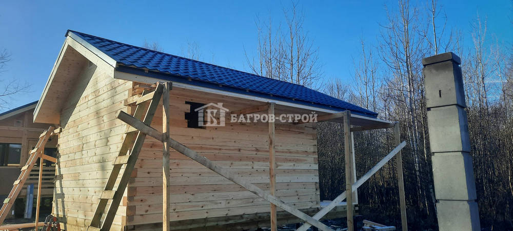 Баня брусовая 4х4.5 м. с террасой 1.5х4.0м, Тверская обл., Кимрский р-н.
