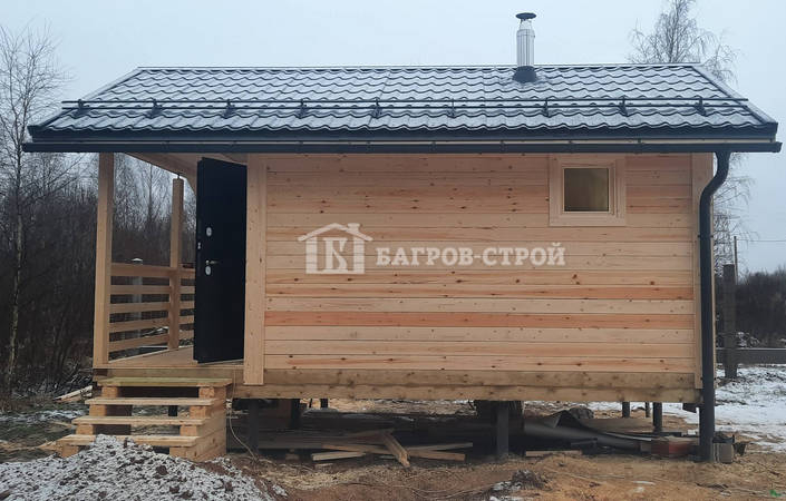 Баня брусовая 4х4.5 м. с террасой 1.5х4.0м, Тверская обл., Кимрский р-н.
